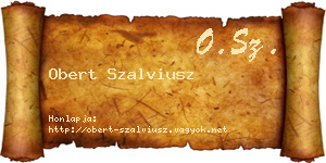 Obert Szalviusz névjegykártya